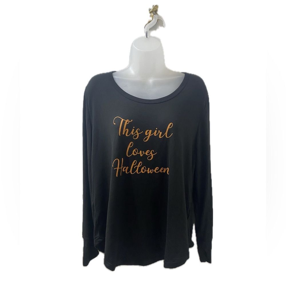 Spooky Night Halloween Lightweight Long Sleeve Printed Top - XL